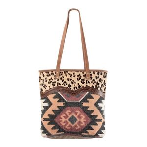 Stylish Leopard and Aztec Pattern Tote Bag